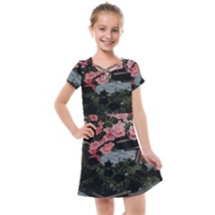 Pink Peony  Flower Kids  Cross Web Dress by artworkshop