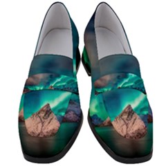 Amazing Aurora Borealis Colors Women s Chunky Heel Loafers by B30l
