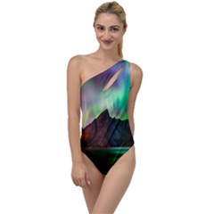 Aurora Borealis Nature Sky Light To One Side Swimsuit by B30l