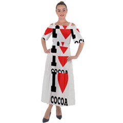I Love Cocoa Shoulder Straps Boho Maxi Dress  by ilovewhateva