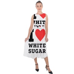 I Love White Sugar Midi Tie-back Chiffon Dress by ilovewhateva