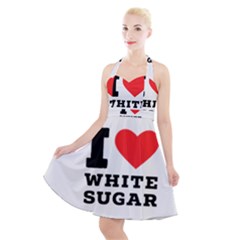 I Love White Sugar Halter Party Swing Dress  by ilovewhateva