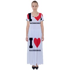 I Love Blackberries  High Waist Short Sleeve Maxi Dress by ilovewhateva