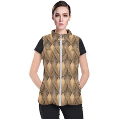 Brown Abstract Background Texture Pattern Seamless Women s Puffer Vest by danenraven