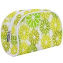 Flowers Green Texture With Pattern Leaves Shape Seamless Make Up Case (Large) View1