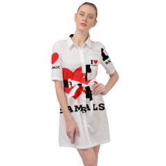 I Love Balsamic Belted Shirt Dress by ilovewhateva