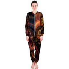 Paisley Abstract Fabric Pattern Floral Art Design Flower Onepiece Jumpsuit (ladies) by danenraven