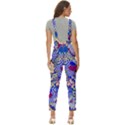Blue Yellow Background Pattern Vector Texture Paisley Women s Pinafore Overalls Jumpsuit View4