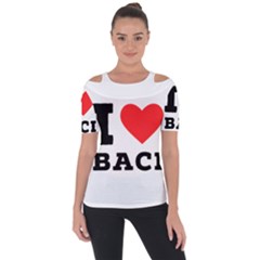 I Love Baci  Shoulder Cut Out Short Sleeve Top by ilovewhateva