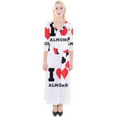 I Love Almond  Quarter Sleeve Wrap Maxi Dress by ilovewhateva