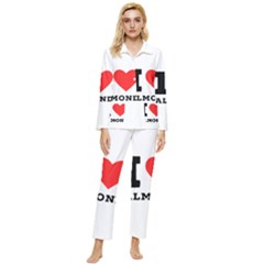 I Love Almond  Womens  Long Sleeve Velvet Pocket Pajamas Set by ilovewhateva