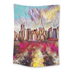 New York Skyline Manhattan City Medium Tapestry by Cowasu