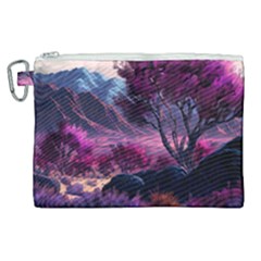 Landscape Landscape Painting Purple Purple Trees Canvas Cosmetic Bag (xl)
