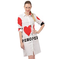 I Love Aperol Long Sleeve Mini Shirt Dress by ilovewhateva