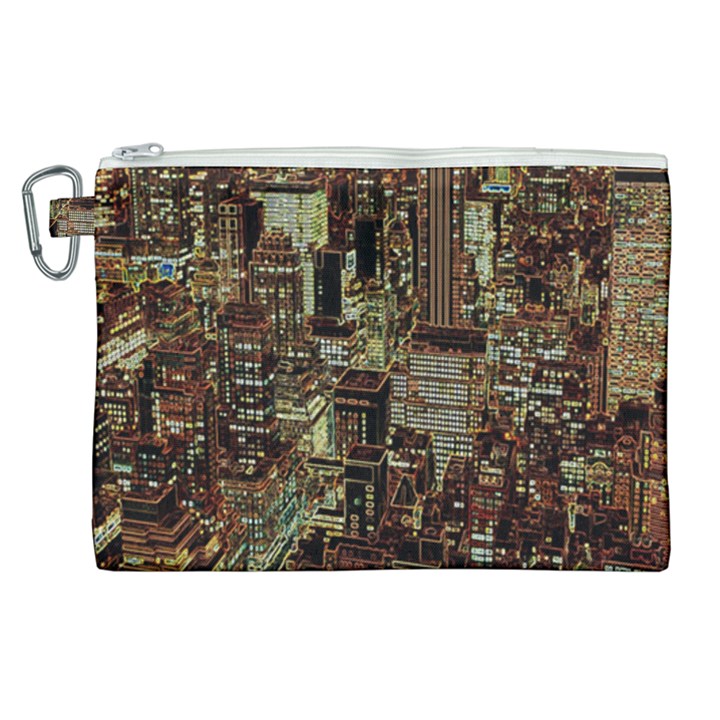 New York City Nyc Skyscrapers Canvas Cosmetic Bag (XL)