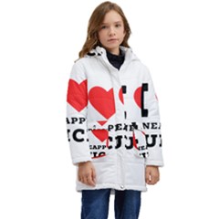 I Love Pineapple Juice Kids  Hooded Longline Puffer Jacket by ilovewhateva