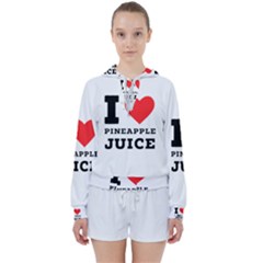 I Love Pineapple Juice Women s Tie Up Sweat by ilovewhateva