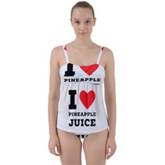 I Love Pineapple Juice Twist Front Tankini Set by ilovewhateva