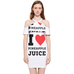 I Love Pineapple Juice Shoulder Frill Bodycon Summer Dress by ilovewhateva