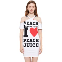 I Love Peach Juice Shoulder Frill Bodycon Summer Dress by ilovewhateva