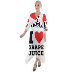 I Love Grape Juice Quarter Sleeve Wrap Front Maxi Dress by ilovewhateva