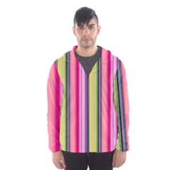 Pastel Colors Striped Pattern Men s Hooded Windbreaker by Bangk1t
