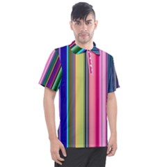 Pastel Colors Striped Pattern Men s Polo Tee