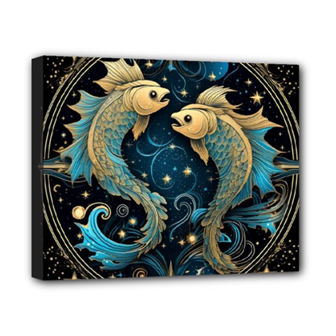 Fish Star Sign Canvas 10  X 8  (stretched)