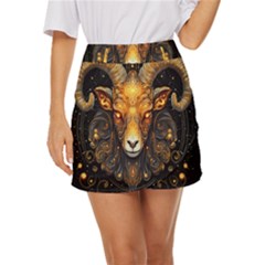 Aries Star Sign Mini Front Wrap Skirt by Bangk1t