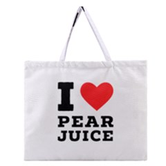 I Love Pear Juice Zipper Large Tote Bag by ilovewhateva