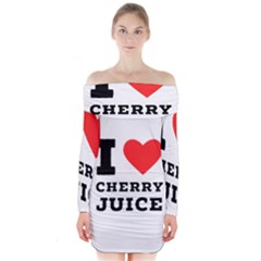 I Love Cherry Juice Long Sleeve Off Shoulder Dress by ilovewhateva