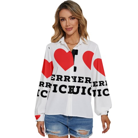 I Love Cherry Juice Women s Long Sleeve Button Up Shirt by ilovewhateva