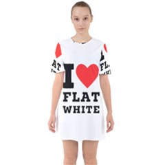 I Love Flat White Sixties Short Sleeve Mini Dress by ilovewhateva