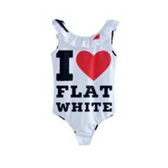 I Love Flat White Kids  Frill Swimsuit by ilovewhateva
