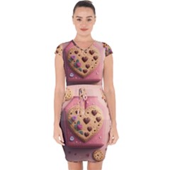 Cookies Valentine Heart Holiday Gift Love Capsleeve Drawstring Dress  by Ndabl3x