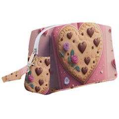 Cookies Valentine Heart Holiday Gift Love Wristlet Pouch Bag (large) by Ndabl3x