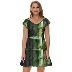 Drink Spinach Smooth Apple Ginger Short Sleeve Tiered Mini Dress by Ndabl3x