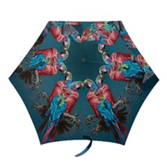 Birds Parrots Love Ornithology Species Fauna Mini Folding Umbrellas
