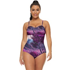 Landscape Painting Purple Tree Retro Full Coverage Swimsuit by Ndabl3x