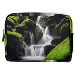 Waterfall Moss Korea Mountain Valley Green Forest Make Up Pouch (medium) by Ndabl3x
