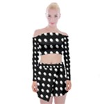 Background Dots Circles Graphic Off Shoulder Top with Mini Skirt Set