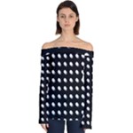 Background Dots Circles Graphic Off Shoulder Long Sleeve Top