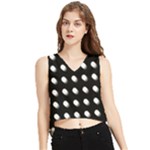 Background Dots Circles Graphic V-Neck Cropped Tank Top