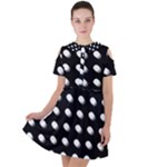 Background Dots Circles Graphic Short Sleeve Shoulder Cut Out Dress 