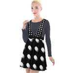 Background Dots Circles Graphic Plunge Pinafore Velour Dress
