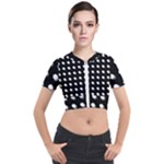 Background Dots Circles Graphic Short Sleeve Cropped Jacket