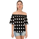 Background Dots Circles Graphic Off Shoulder Short Sleeve Top