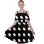 Background Dots Circles Graphic Cut Out Shoulders Chiffon Dress
