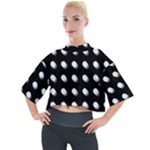 Background Dots Circles Graphic Mock Neck Tee