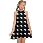 Background Dots Circles Graphic Kids  Halter Collar Waist Tie Chiffon Dress